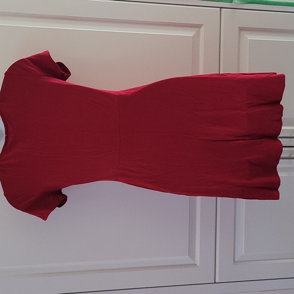 NWT Aeropostale Red Fit Flare Shirt Lace Up Dress S - Picture 3 of 5